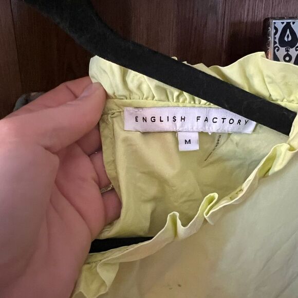 ENGLISH FACTORY MIXED MEDIA RUFFLE TOP - Picture 2 of 6